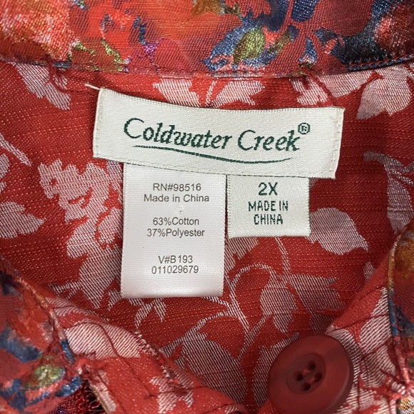Coldwater Creek Blazer Womens 2X Reversible Jacket Harvest Work Office Red Fall - Picture 12 of 14